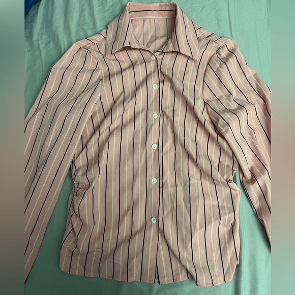 Pink Striped Button-Up Shirt - Picture 1 of 4